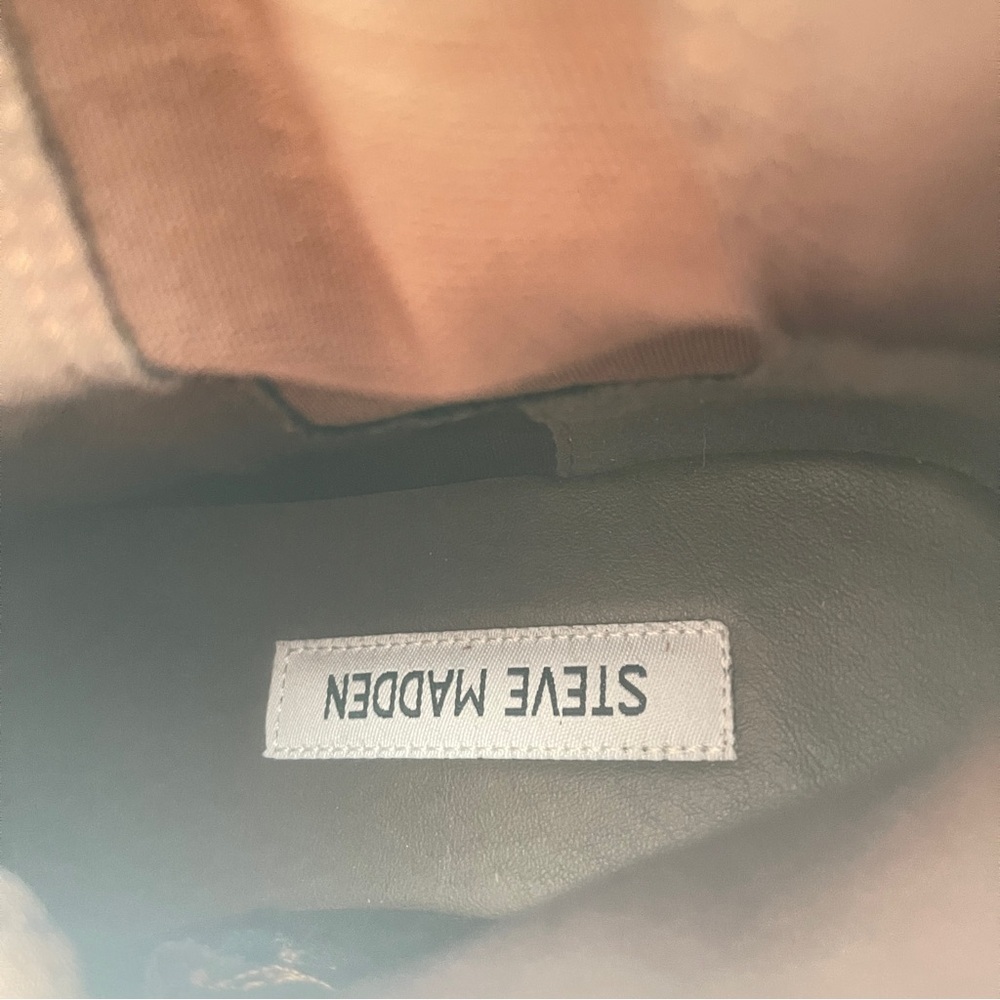 Steve Madden Chunky Brown Leather Ankle Boots size 5M - Picture 4 of 7